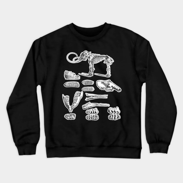 Mastodon Skeleton Anatomy Shirt | Extinct Species Natural History Study and Illustration | Prehistoric Dinosaur Fossils Crewneck Sweatshirt by encyclo